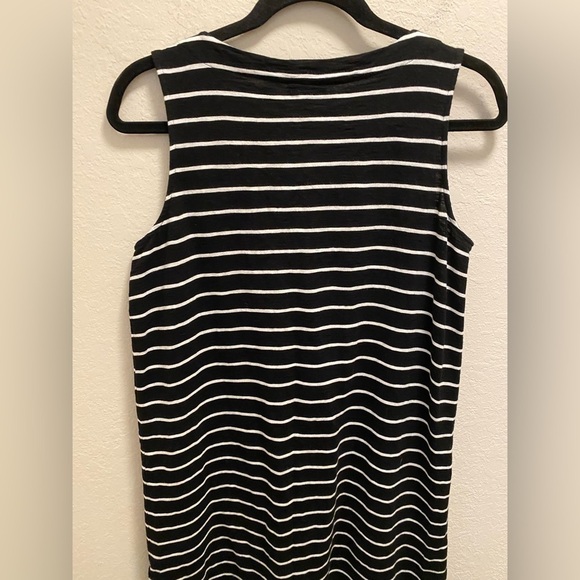 J. Jill Black And White Striped Midi Dress Size Small Petite - Picture 6 of 7